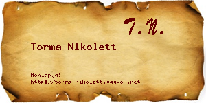 Torma Nikolett névjegykártya